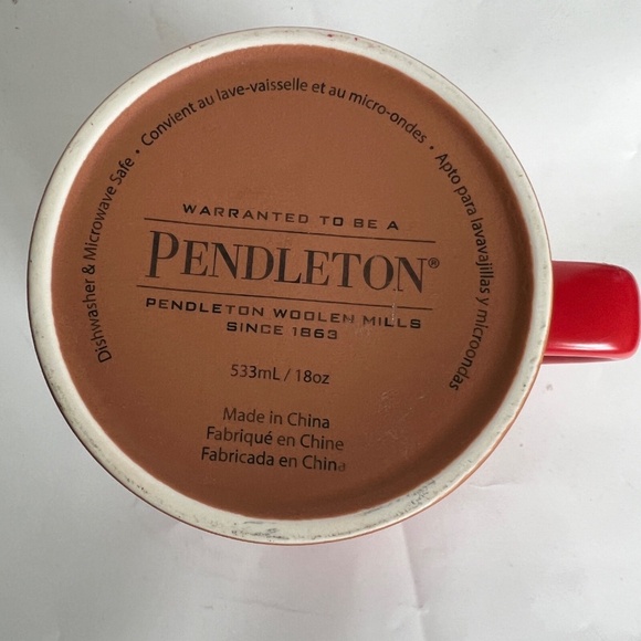 Pendleton Mug National Parks Shelter Bay Red Striped 18 oz Coffee Tea LOGO - Picture 5 of 5